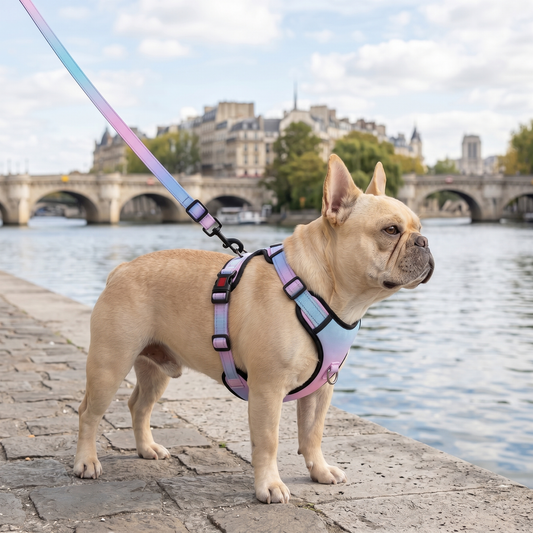 Ensemble harnais et laisse réglable pour chien