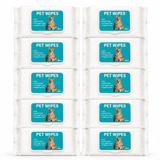 Lot de 10 lingettes pour chiens et chats – 800 lingettes Pet Wipes