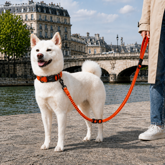 Ensemble collier et laisse anti-traction pour chien – Réfléchissant