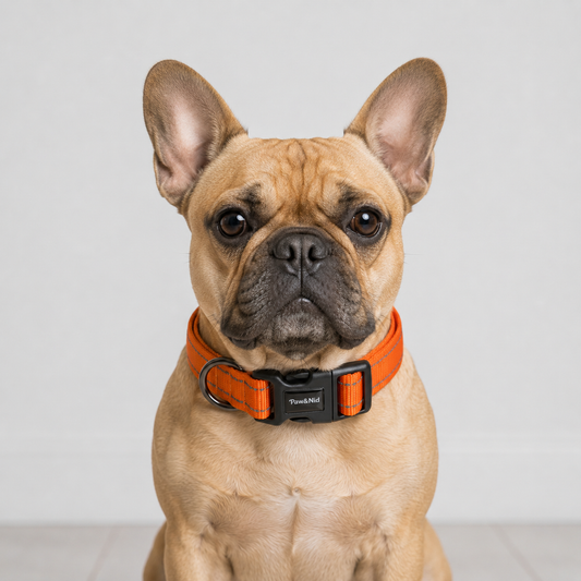 Collier réfléchissant réglable pour chien – Boucle de sécurité et anneau en D