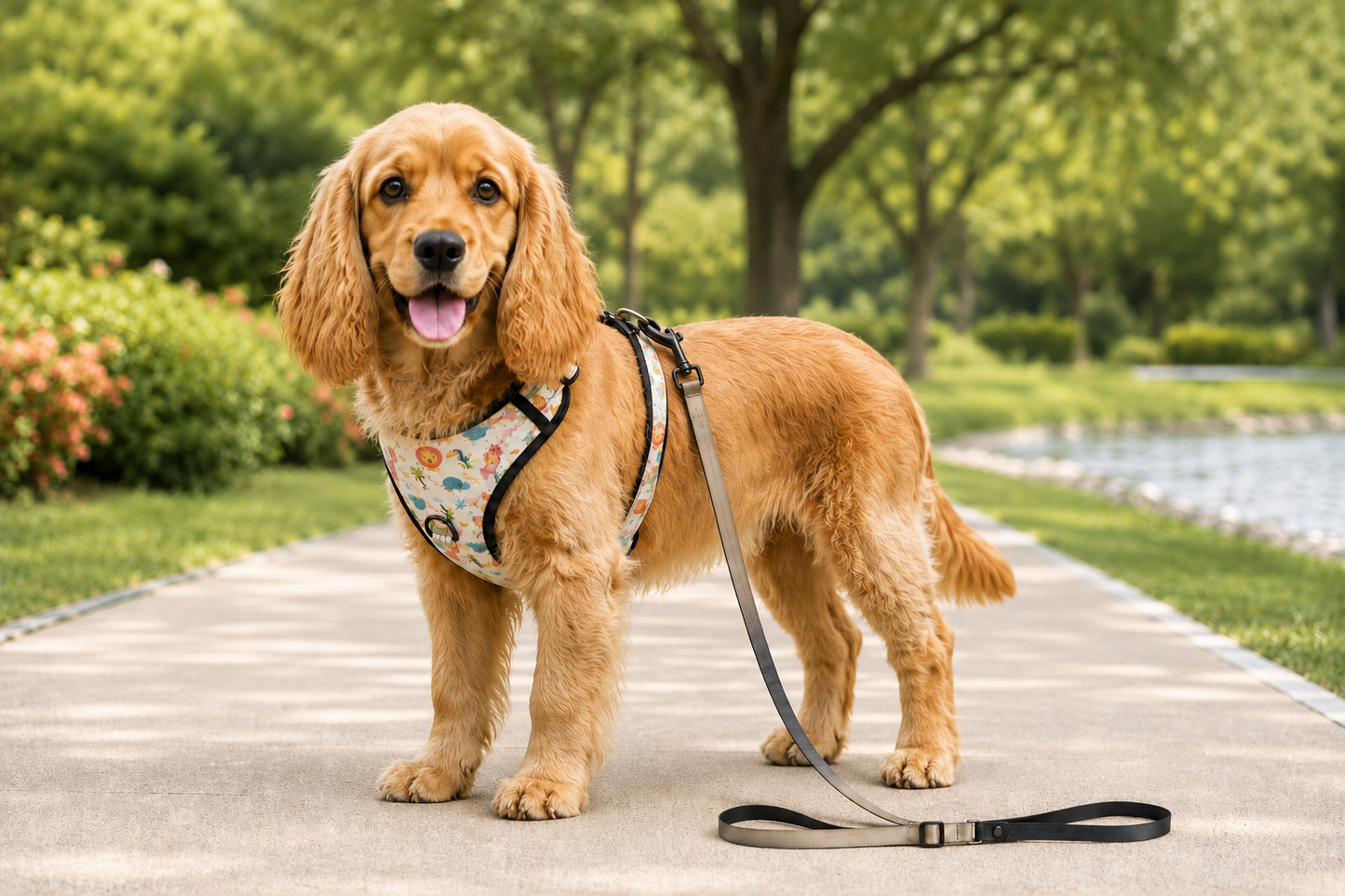 Ensemble harnais et laisse réglable pour chien